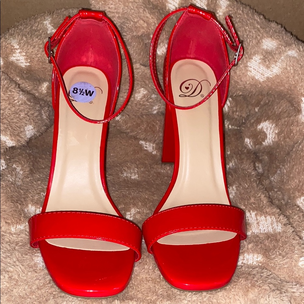 Delicious Red High Heeled Sandals